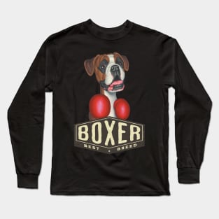 Boxing Boxer Dog Hexagon Sign Long Sleeve T-Shirt